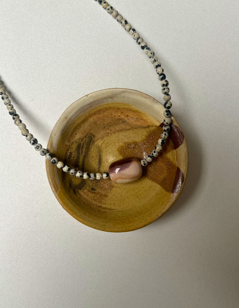 Strata 4 - Dalmatian & Mookaite Jasper Necklace