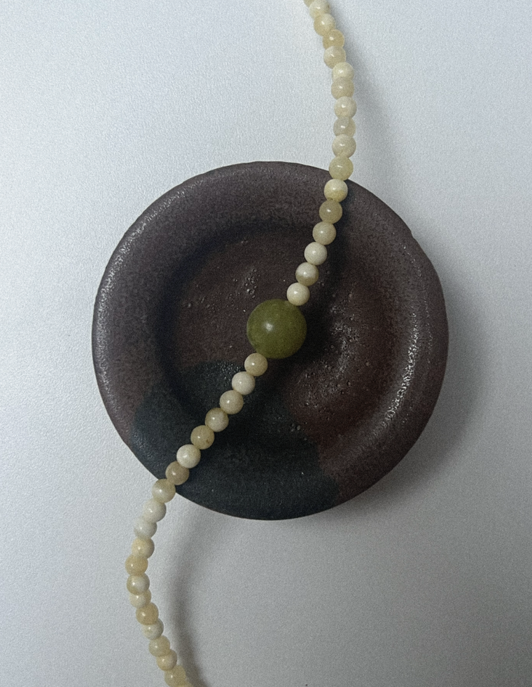 Settle Four - Yellow & Olive Jade Necklace
