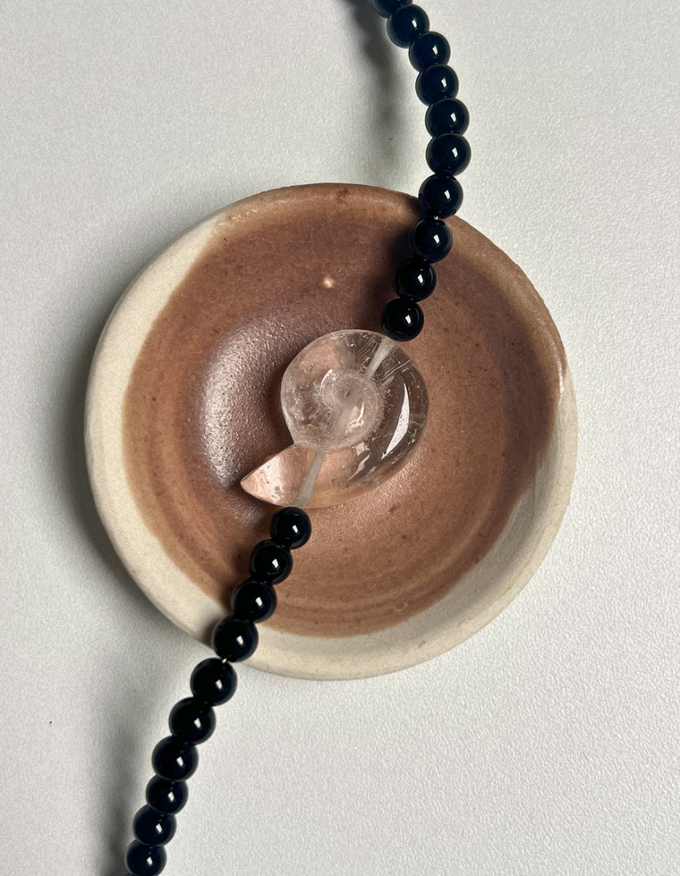 Fleur 25 - Onyx Whorl Necklace