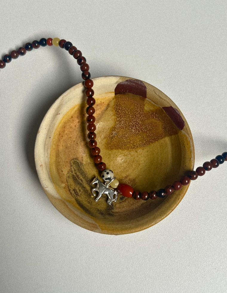 Token 1 -  Mahogany Obsidian Horse Necklace