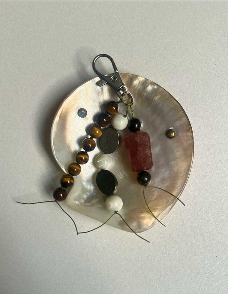 Tiger Eye & Mother of Pearl Carry Charm