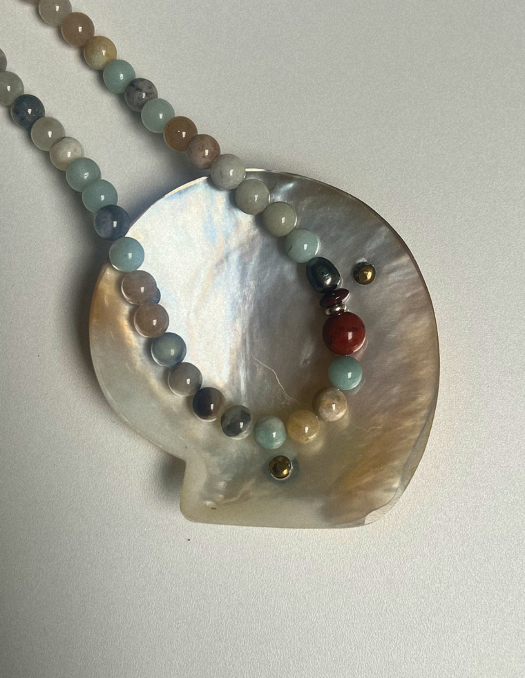 Fragment 15 - Flower Amazonite & Red Jasper Necklace