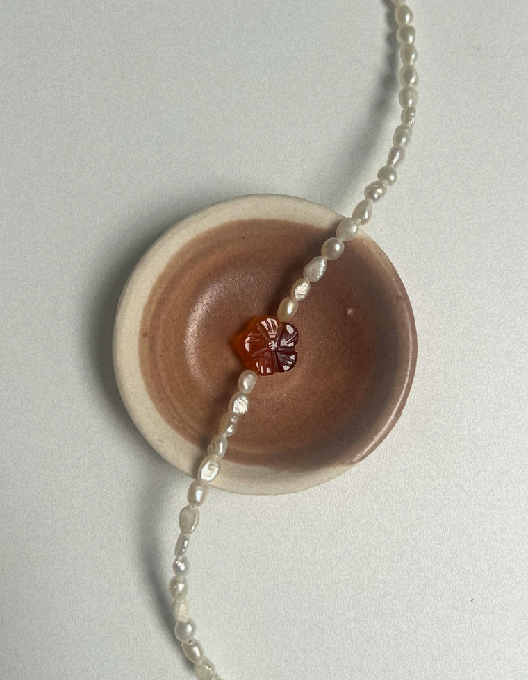 Trove 2 - Pearl & Carnelian Necklace