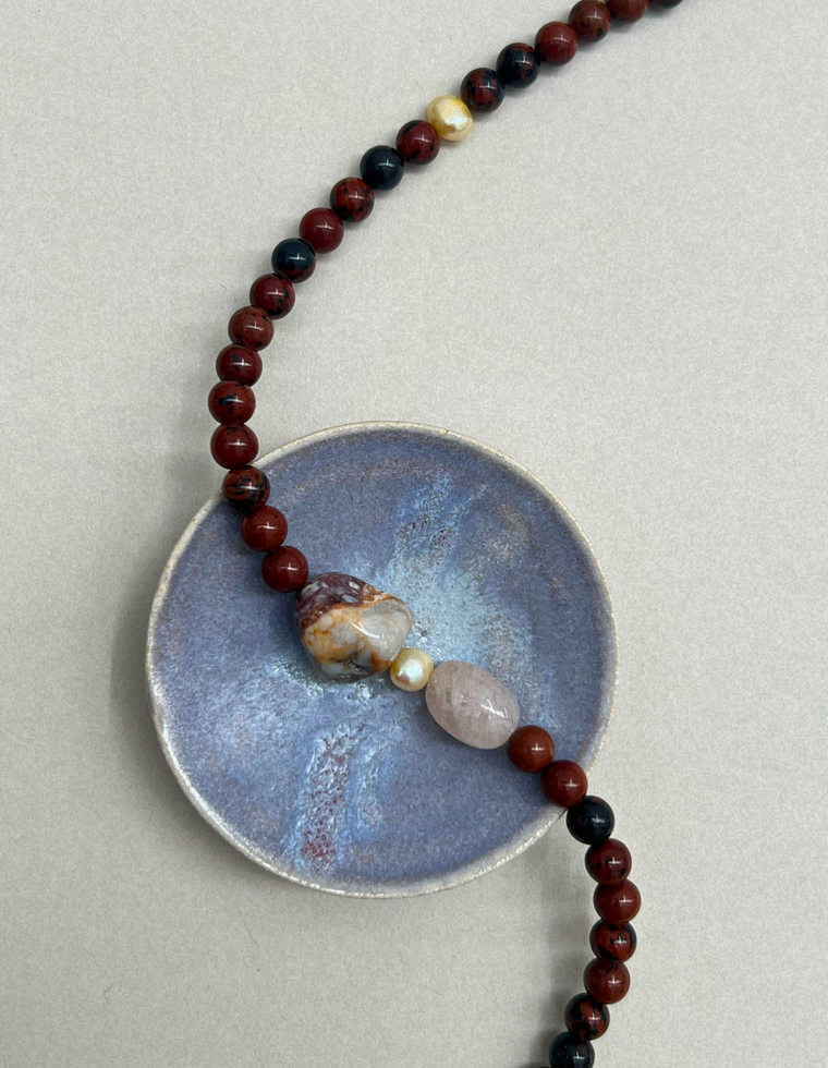 Collected 10 – Mahogany Obsidian & Exotica Jasper Necklace