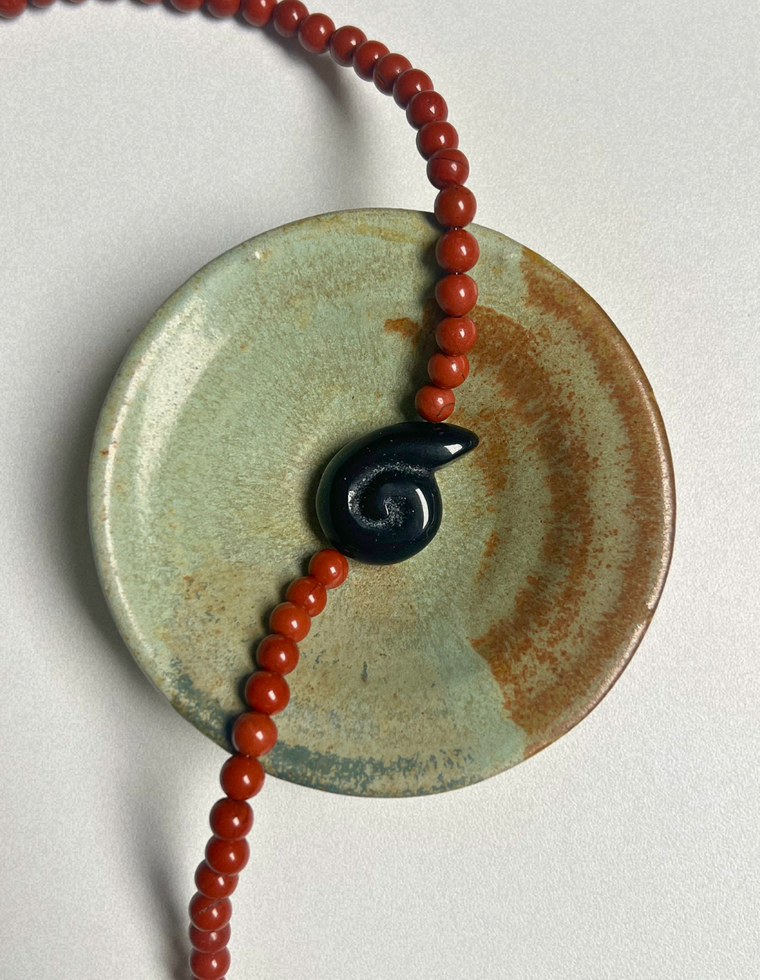 Fleur 22 - Red Jasper Whorl Necklace