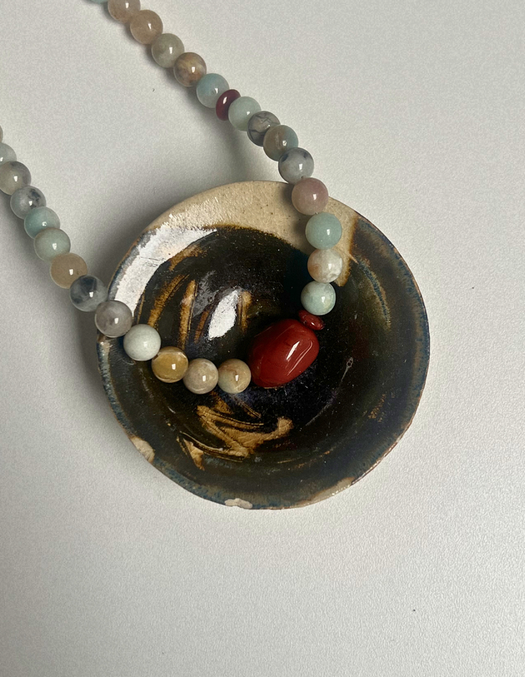 Fragment 7 - Flower Amazonite & Red Jasper Necklace