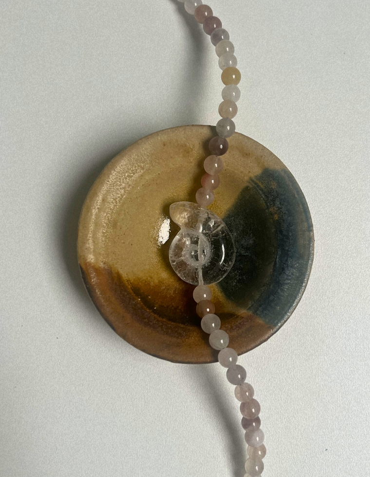 Trove 13 - Strawberry Quartz Whorl Necklace