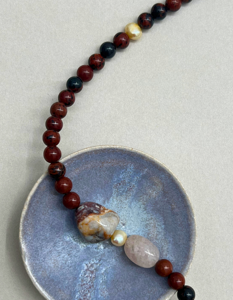 Collected 10 – Mahogany Obsidian & Exotica Jasper Necklace