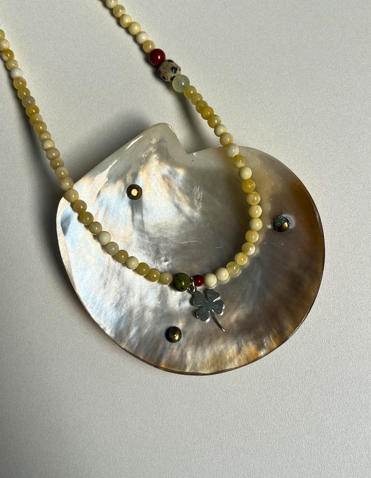 Token 4 - Yellow Jade Clover Necklace