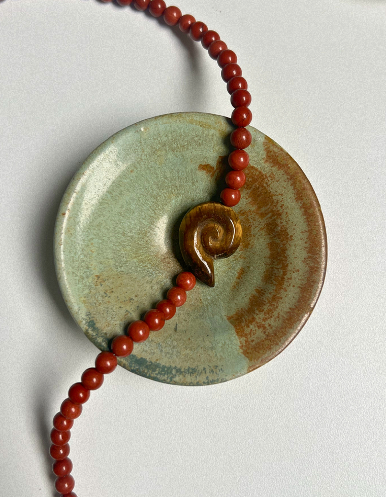 Fleur 26 - Red Jasper Whorl Necklace