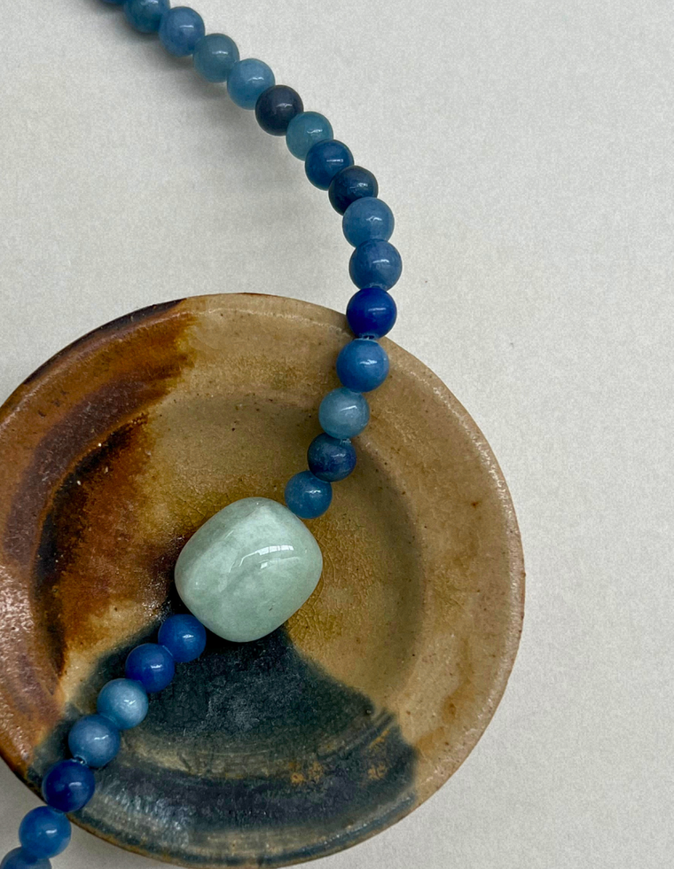 Cairn 14 – Blue Aventurine & Green Beryl Necklace