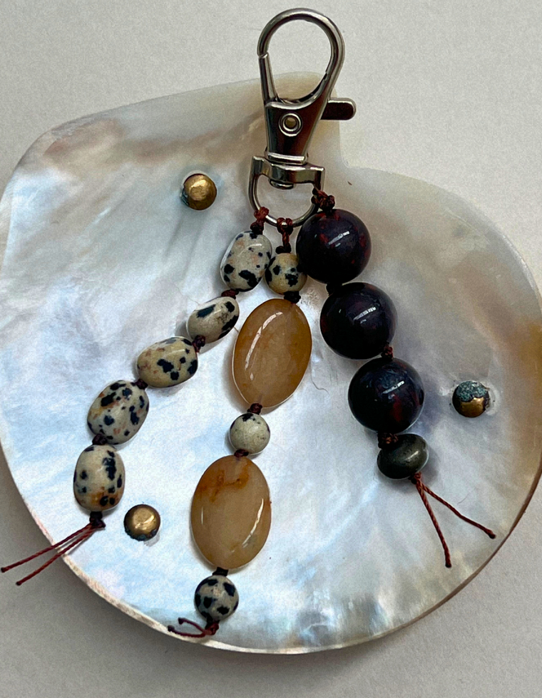 Stoned Charm - Bloodstone & Yellow Topaz