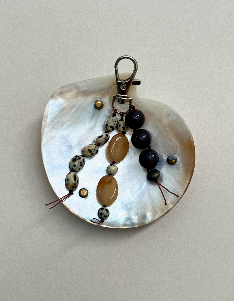 Stoned Charm - Bloodstone & Yellow Topaz