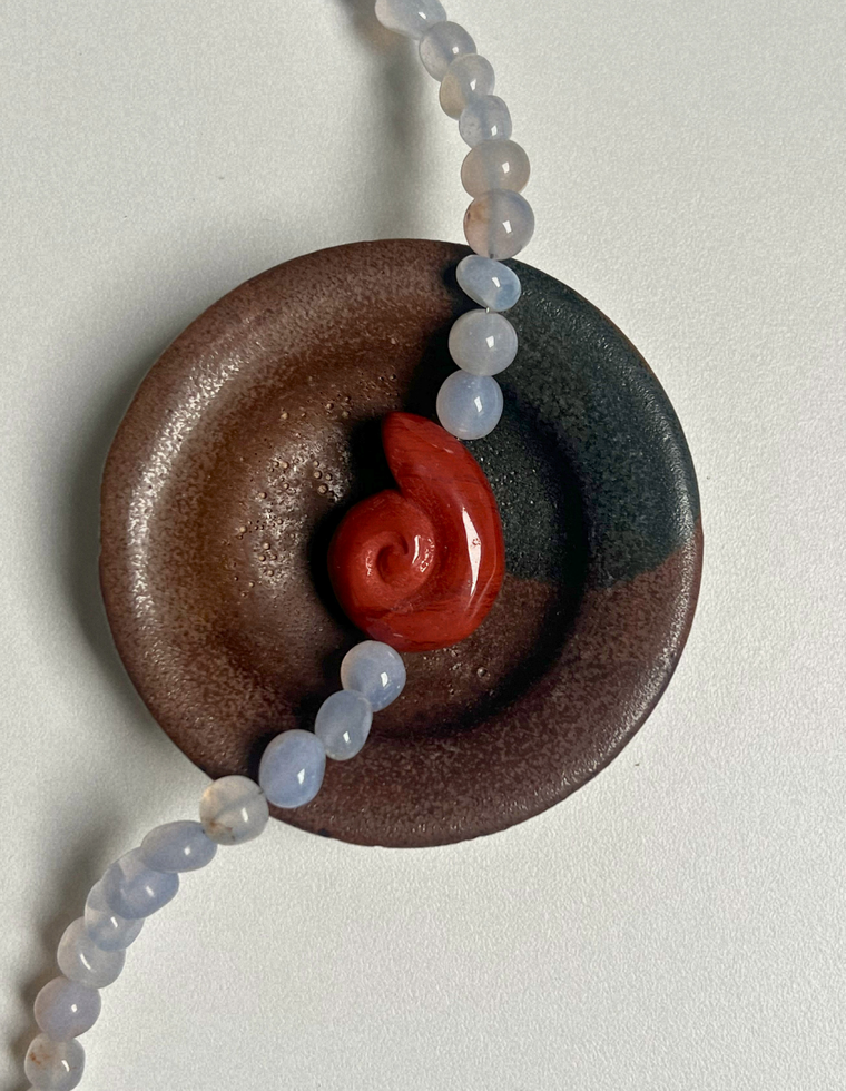 Fleur 18 - Chalcedony Whorl Necklace
