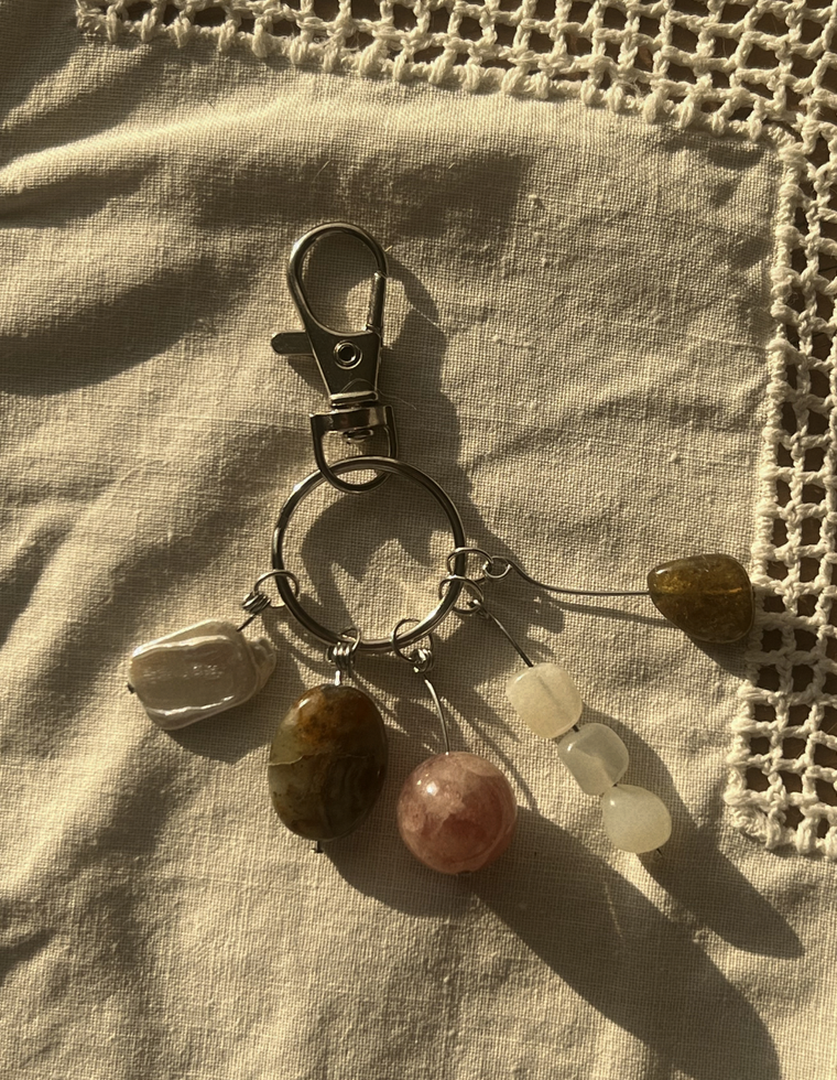 Orbit Charm – Freshwater Pearl & Jade