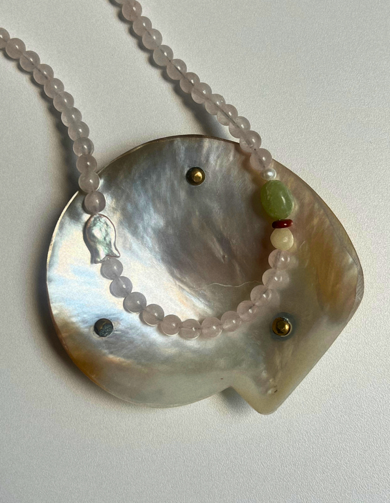 Commonplace 17 – Rose Quartz & Pearl Necklace