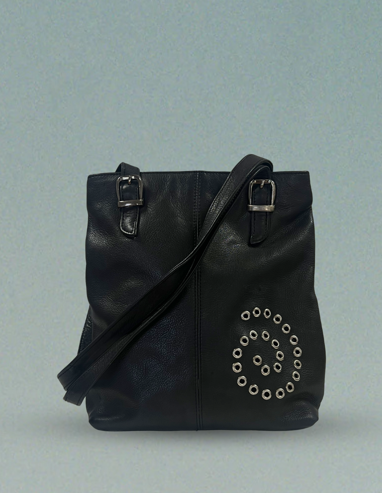 Spiral Stud Vintage Leather Bag / Piece 29
