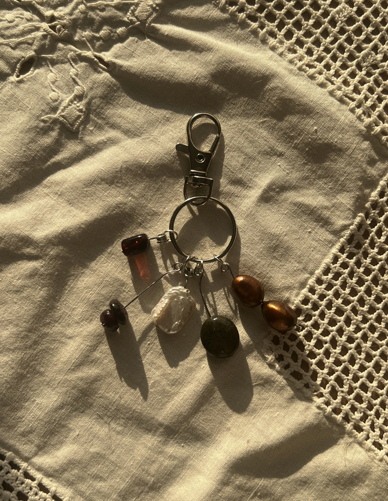Orbit Charm – Amber & Garnet