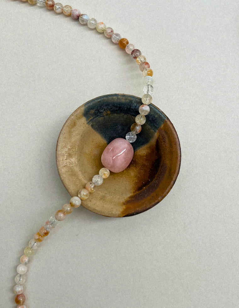 Cairn 8 – Quartz & Pink Beryl Necklace