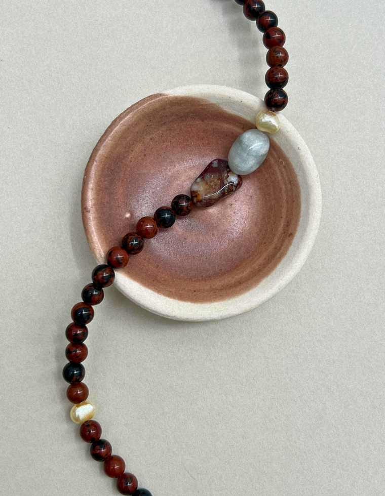 Collected 14 – Mahogany Obsidian & Exotica Jasper Necklace