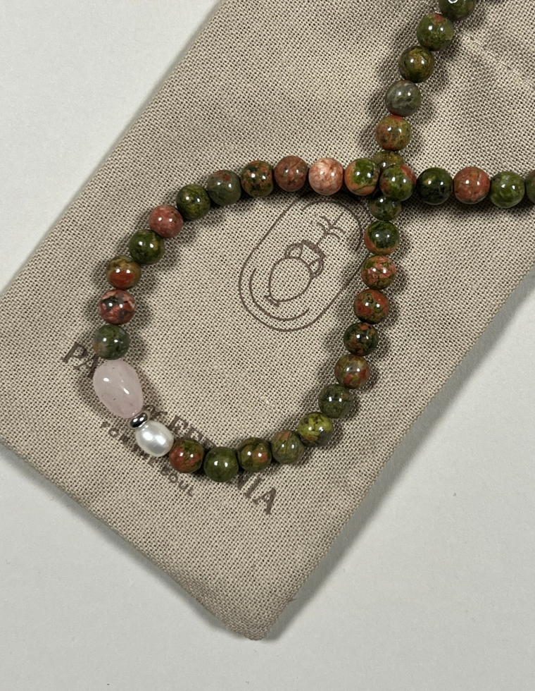 Alethea - Unakite & Rose Quartz Necklace