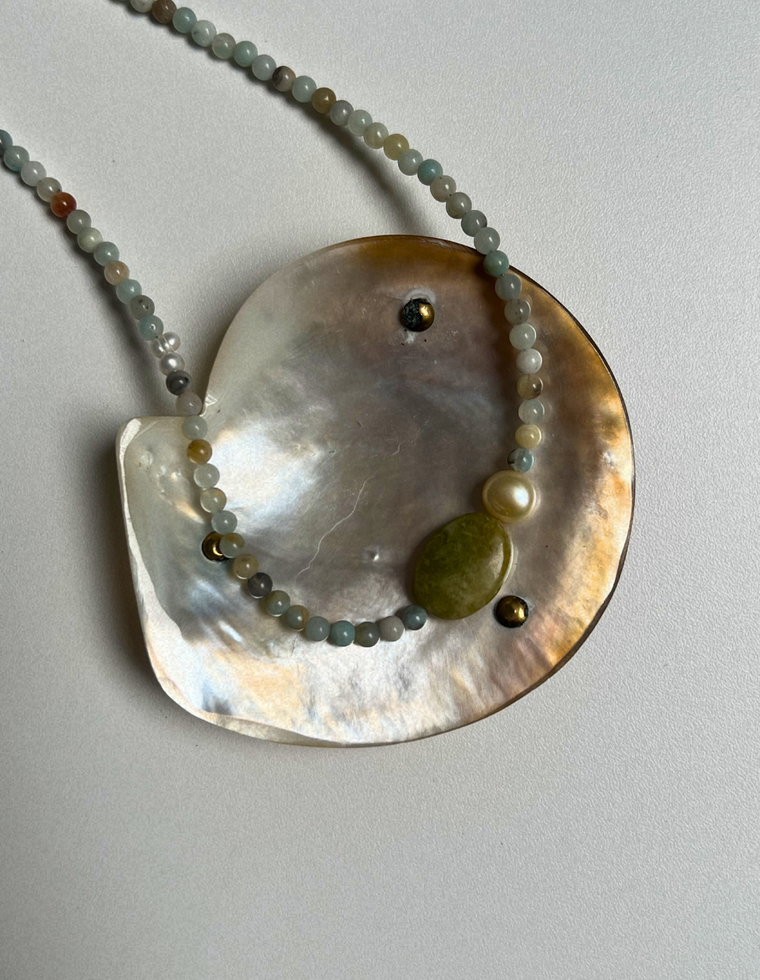 Grove 1 - Flower Amazonite & Jade Necklace