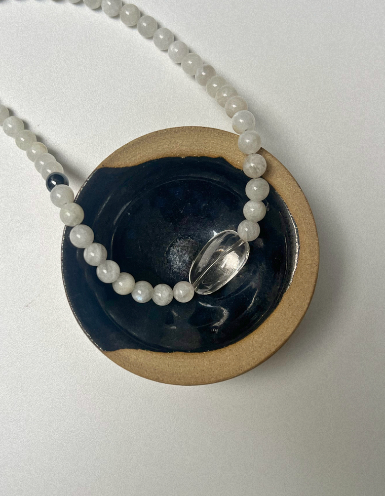 Centred 10 - Moonstone & Clear Quartz Necklace