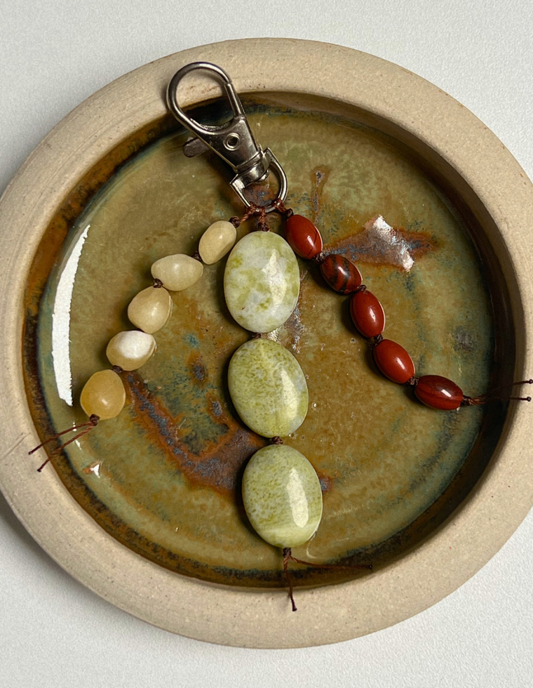 Stoned Charm - Yellow Jade & Green Jade