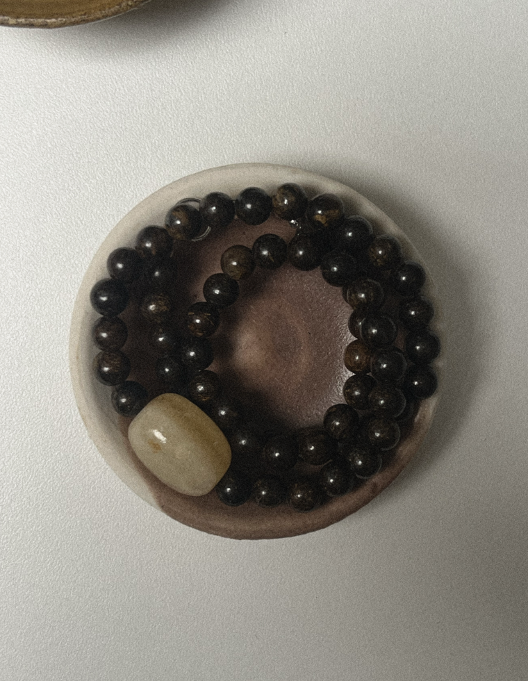 Corvethra - Bronzite & Yellow Calcite Necklace