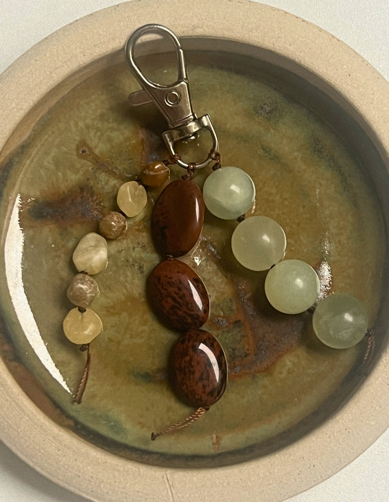 Stoned Charm - Bowenite & Mahogany Obsidian