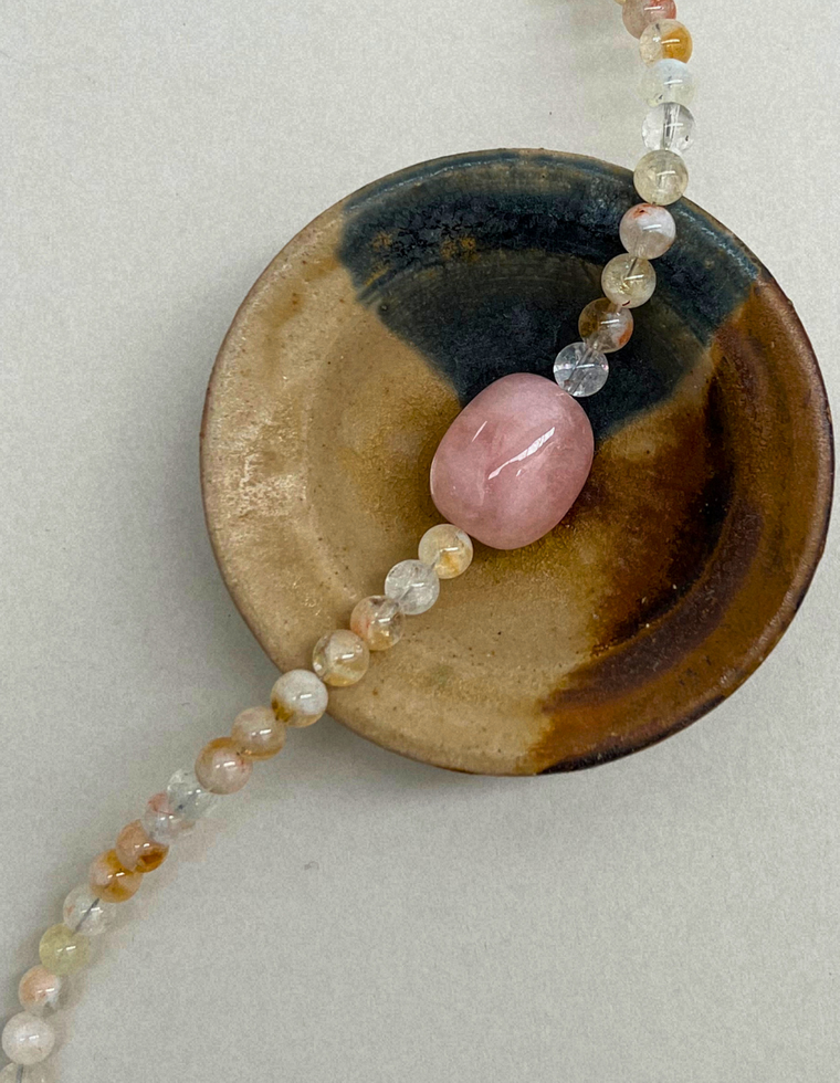 Cairn 8 – Quartz & Pink Beryl Necklace