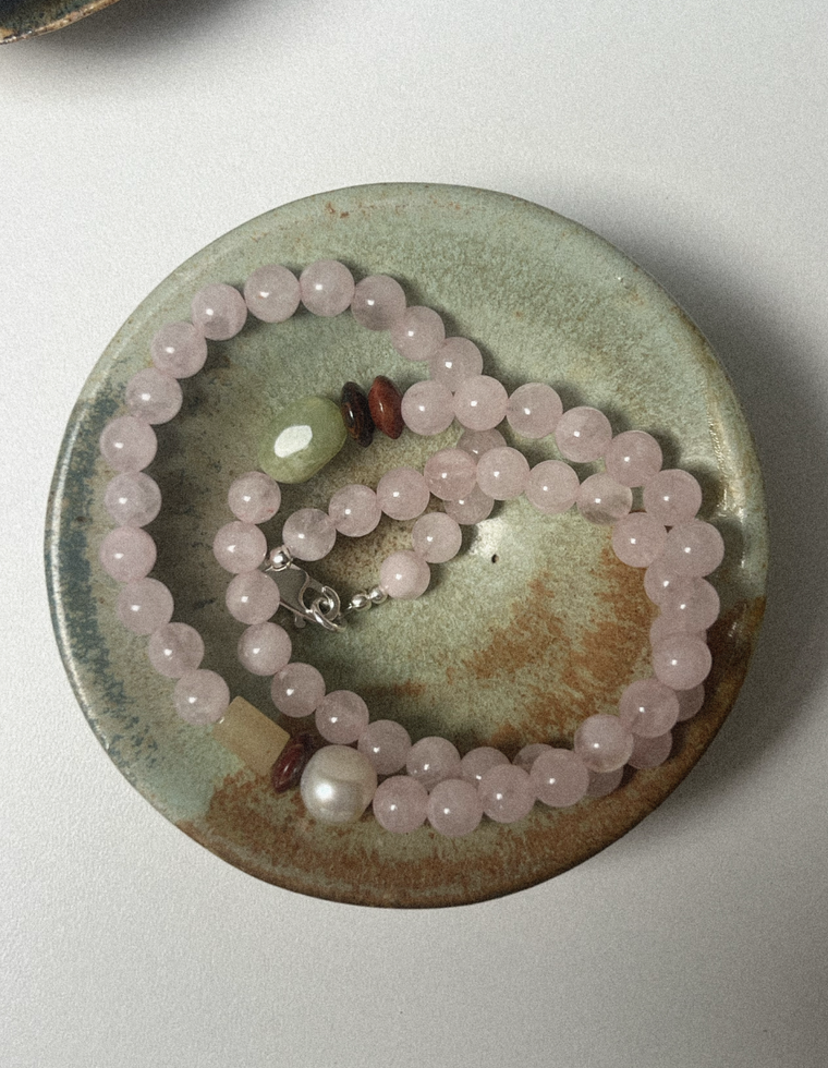 Florayne - Rose Quartz & Bowenite Necklace