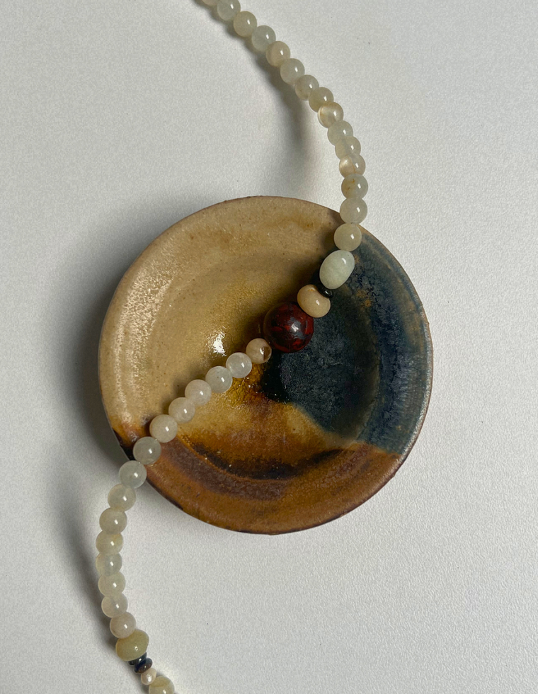 Tempera 31 - Moonstone & Bloodstone Necklace