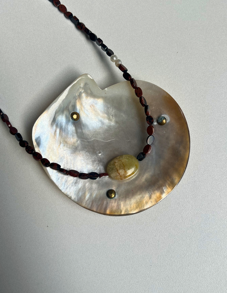 Token 16 - Mahogany Obsidian & Jade Necklace