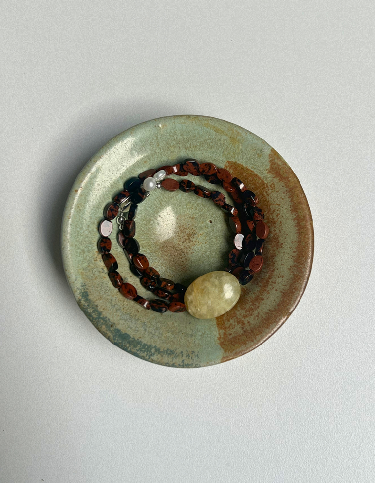 Token 16 - Mahogany Obsidian & Jade Necklace