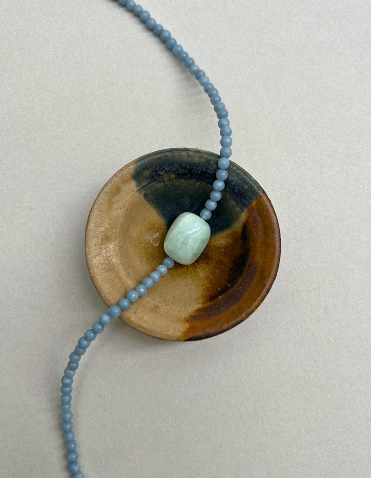 Cairn 20 – Angelite & Blue Beryl Necklace
