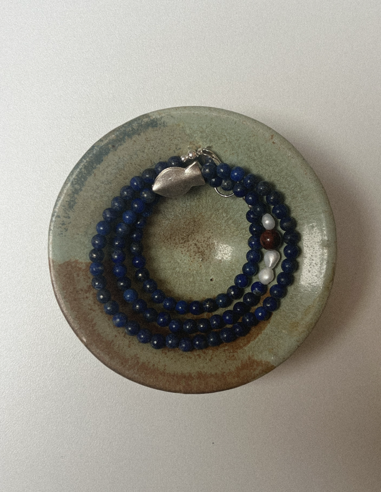 Thalira - Lapis Lazuli & Pearl Necklace