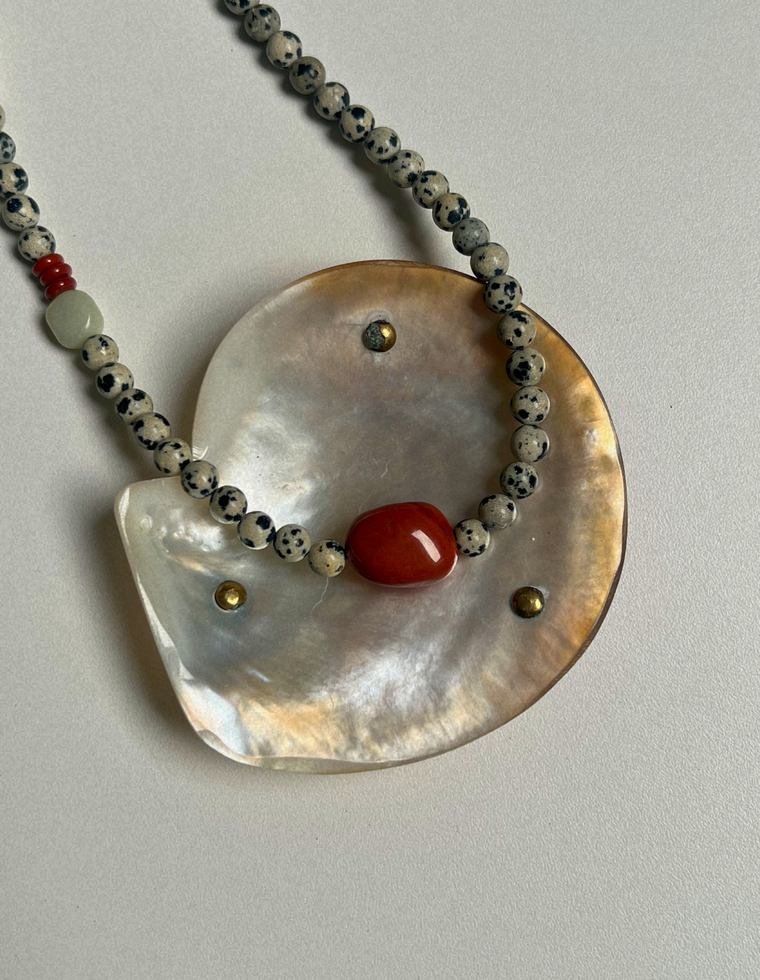 Tempera 33 - Dalmatian Jasper & Red Jasper Necklace