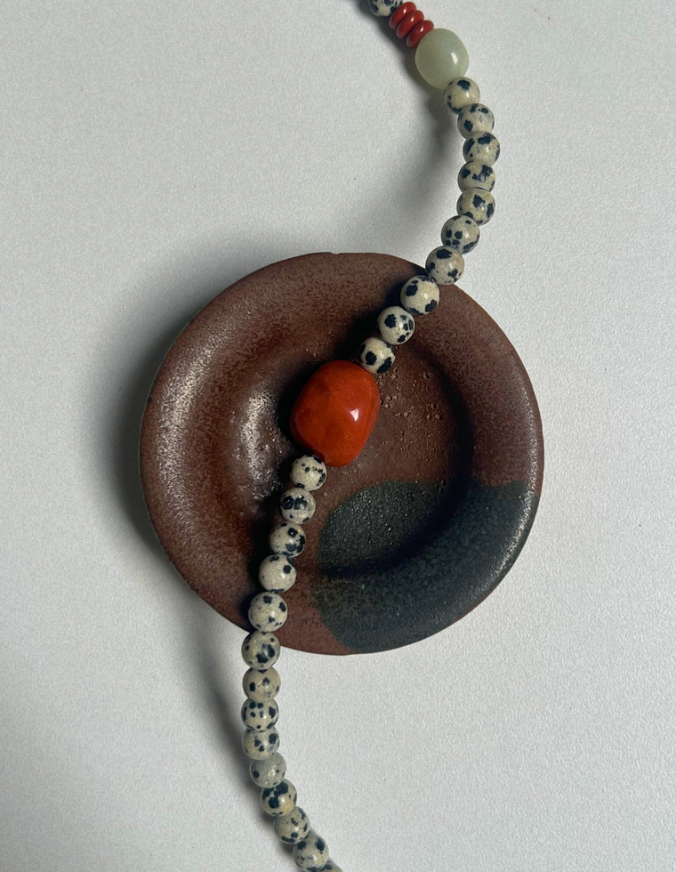 Tempera 33 - Dalmatian Jasper & Red Jasper Necklace