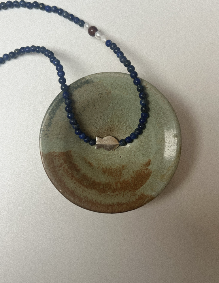 Thalira - Lapis Lazuli & Pearl Necklace