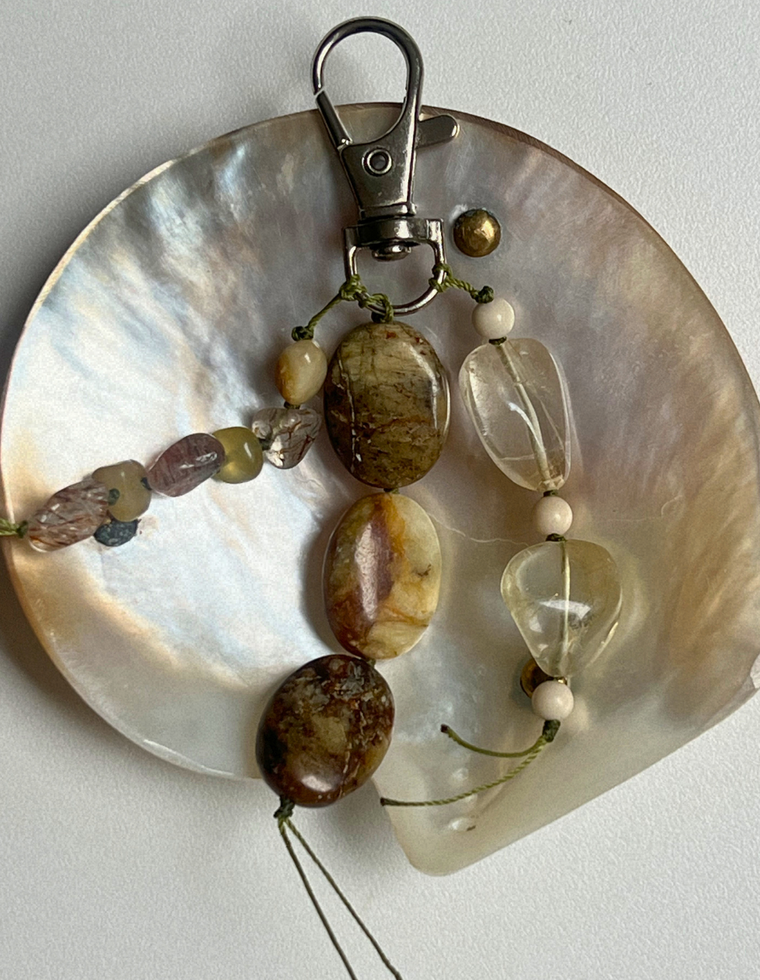 Stoned Charm - Citrine & Jade