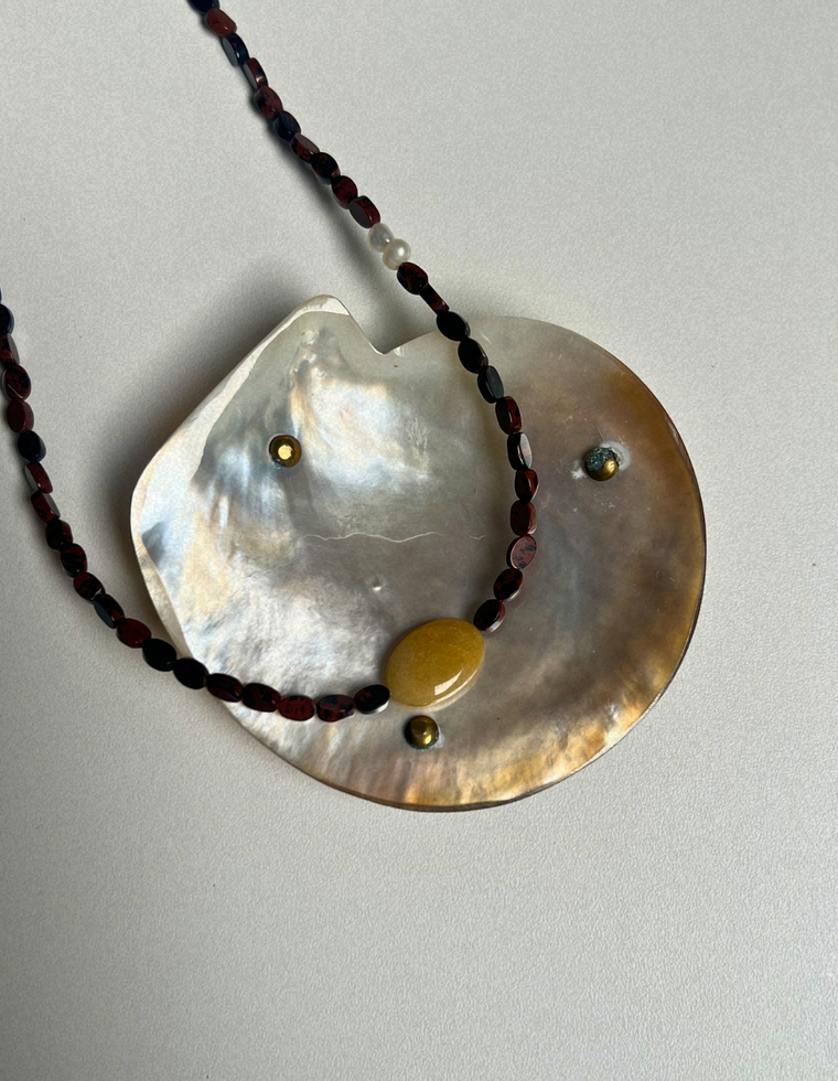 Token 17 - Mahogany Obsidian & Topaz Necklace