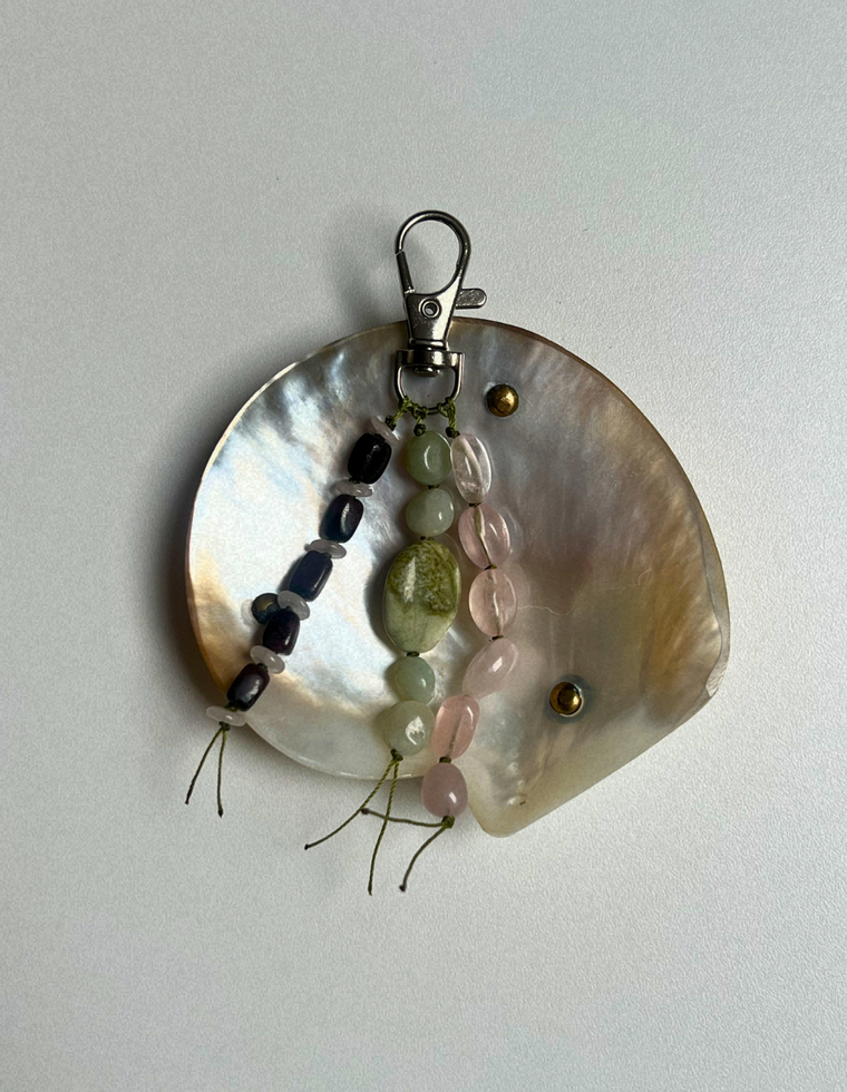 Stoned Charm - Garnet & Flower Amazonite