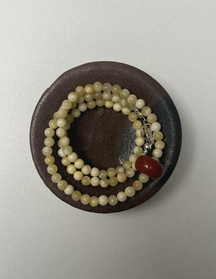 Serelith - Yellow Jade & Red Jasper Movement Necklace