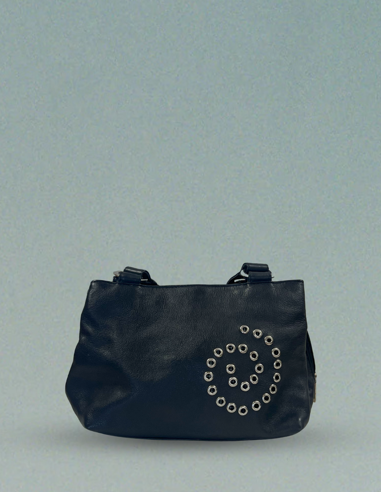 Spiral Stud Vintage Leather Bag / Piece 33
