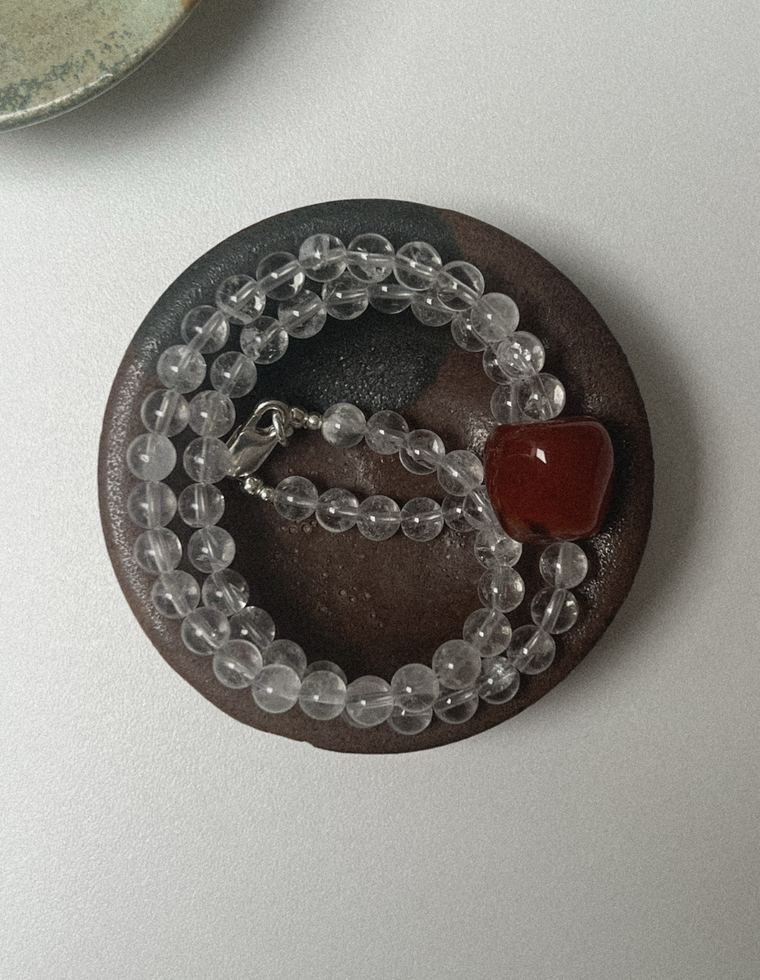 Auralith - Clear Quartz & Carnelian Necklace