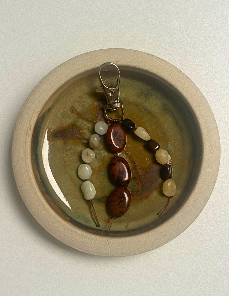 Stoned Charm - Garnet & Flower Amazonite