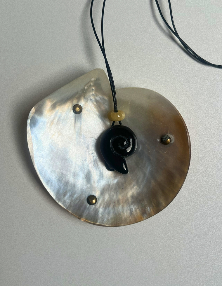 Black Onyx Whorl Pendant