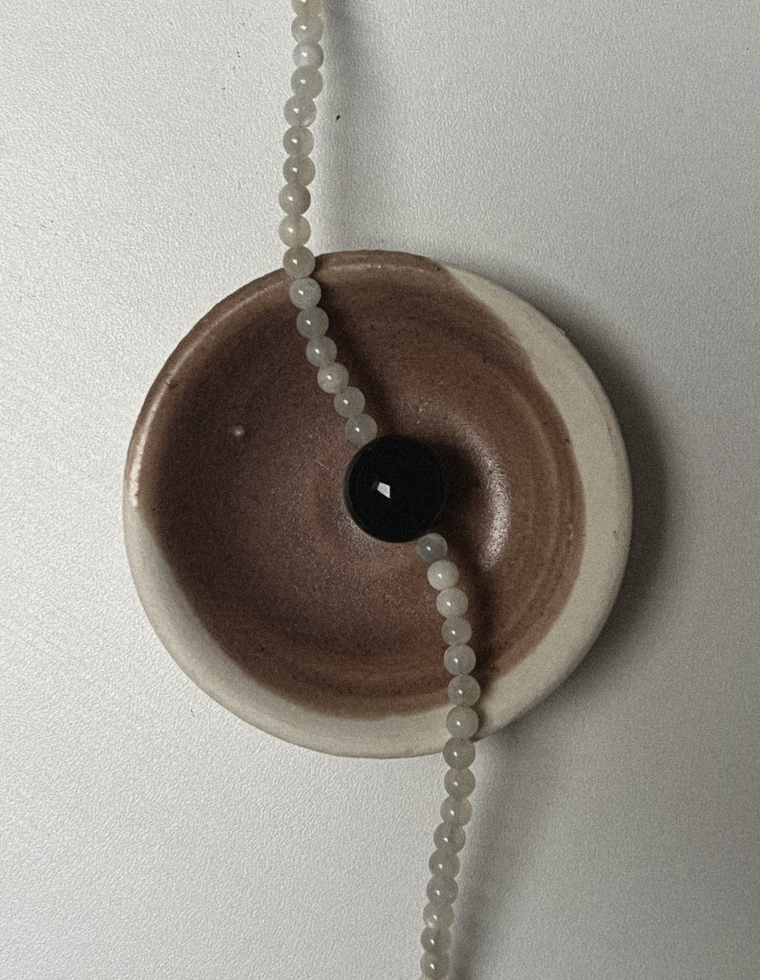 Unfurl 1 - Moonstone & Onyx Necklace