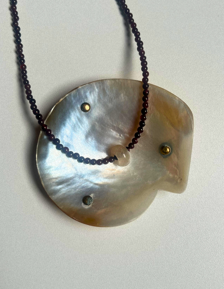 Idle Hands 2 - Garnet Movement Necklace